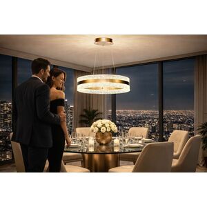 CASTILLO 60 lampa wisząca złoty 35W LED 3000, 4500, 6500K kryształki bezbarwne obraz