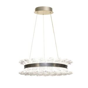 TOLOSA lampa wisząca satyna nikiel 30W LED 3000, 4500, 6500K kryształki bezbarwne obraz