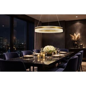 GLORIS lampa wisząca kawowy 36W LED 3000, 4500, 6500K kryształki bezbarwne obraz