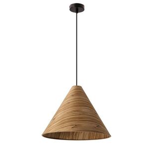 CONO lampa wisząca 33 czarny 1x40W E27 abażur fornir dębowy obraz