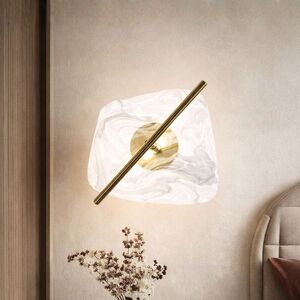 RELAX lampa kinkiet mosiężny 5W LED 3000K klosz biały obraz