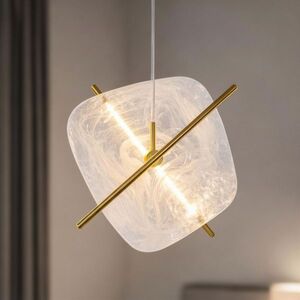 RELAX lampa wiszaca kwadrat brązowy 15W LED 3000K klosz biały obraz