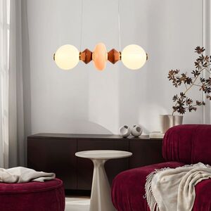 FLORES lampa wisząca mosiężny+brązowy+pomarańczowy poz.15W LED 3000K klosz biały obraz