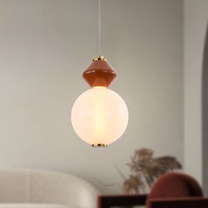 FLORES lampa wisząca mosiężny+brązowy 7W LED 3000K klosz biały obraz