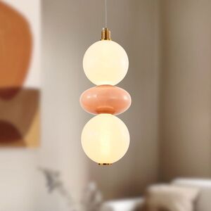 FLORES lampa wisząca mosiężny+brązowy 12W LED 3000K klosz biały obraz