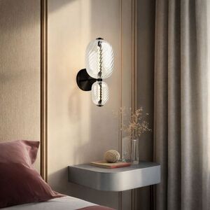 PLAYA lampa kinkiet czarny 10W LED 3000K klosz owalny bezbarwny obraz