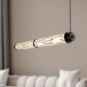 CORTE lampa wisząca pozioma czarny matowy 18W LED 3000K klosz bezbarwny obraz