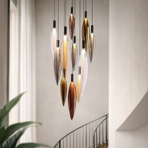 Lampa wisząca Nordic szklane tuby kolorowe do salonu obraz