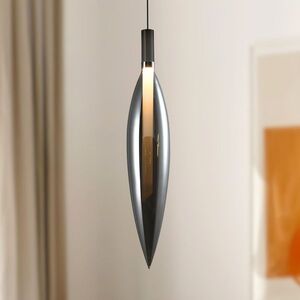 Lampa wisząca Nordic szklana pojedyncza dymiony klosz do jadalni obraz