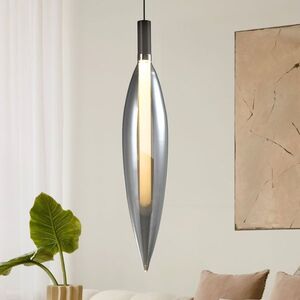 Lampa wisząca Nordic szklana transparentna tuba pojedyncza do salonu obraz