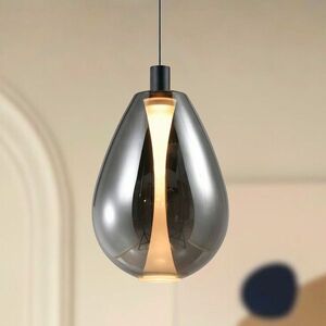Lampa wisząca Denso 30 szklana czarna nad stół klosz dymiony pojedyncza obraz