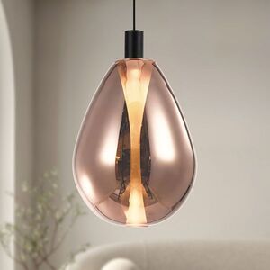 Lampa wisząca Denso 30 szklana kula miedziana do jadalni nad stół obraz