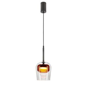 Lampa wisząca Glaxi szklana klosz transparentny i brązowy 1xGX53 nad stół obraz