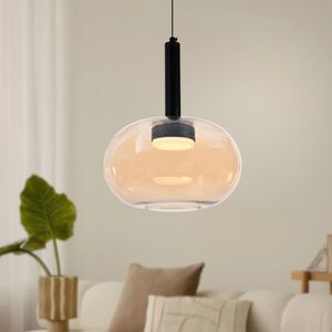 Lampa wisząca Bueno szklana pojedyncza bursztynowy klosz GX53 obraz