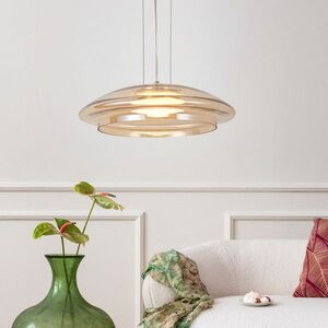 Lampa wisząca Ombre 34 szklana klosz bursztynowy biały pojedyncza GX53 obraz