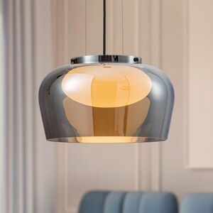 Lampa wisząca Insieme 38 szklana nad stół do salonu z dymionym kloszem obraz