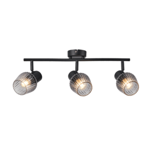 MITURA lampa sufitowa czarny 3x40W E27 klosz dymiony obraz