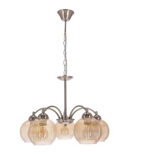 Lampa wisząca MEDINA srebrna 5x60W E27klasyczna elegancja do salonu jadalni obraz