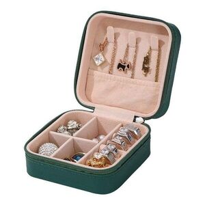 PU Leather Jewellery Box Green obraz