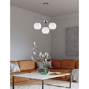 Závěsná lampa Larix chrom 3x40W e27 bílé stínidlo obraz