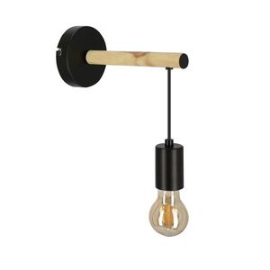Nástěnná lampa Izzy černá + dřevo obraz