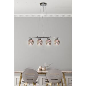 Nastavitelná závěsná lampa s chromovým 3D skleněným stínidlem Sirius obraz