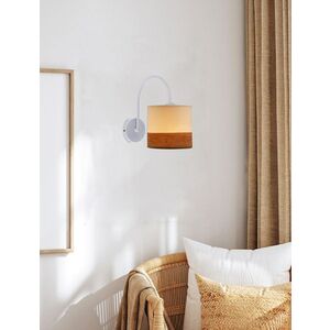 Nástěnná lampa Bianco bílá 1x40W e27 stínidlo bílá+ořech obraz
