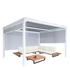 Bioklimatická pergola HWC-L41 3x3 se 3 bočními stěnami obraz