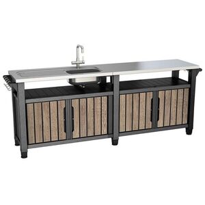 Zahradní stůl / skříň s dřezem UNITY CHEF 415L grafit Keter obraz
