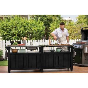 Zahradní stůl / skříň s dřezem UNITY CHEF 415L grafit Keter obraz