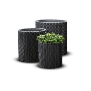 Set květináčů CYLINDER S+M+L polyratan Keter obraz