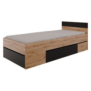 Multifunkční postel 90x200 COMBI dub Artisan/černá obraz