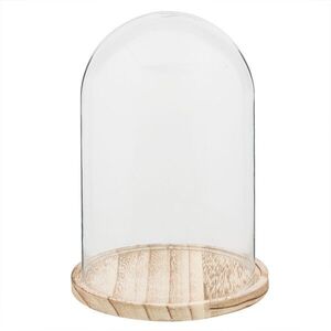 Dřevěný podnos se skleněným krytem - Ø 17*25 cm 6GL2169 obraz