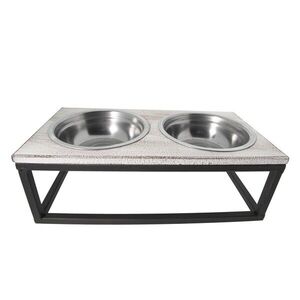 Misky v kovovém stojanu - 30*15*10 cm / 2*0, 2L 6Y2800 obraz