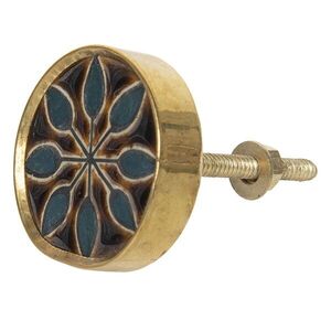 Zlatá kulatá kovová úchytka Goldy - Ø 4 cm 64166 obraz