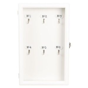 Bílá dřevěná skříňka na klíče - 24*7*38 cm 6H1570W obraz