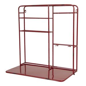Červená nástěnná police na skleničky - 59*33*63 cm 5Y0656 obraz