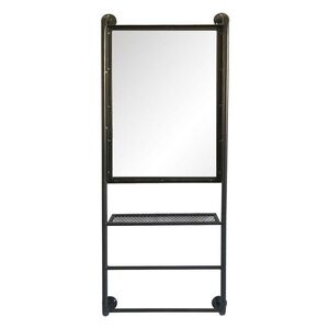 Nástěnné zrcadlo v kovovém rámu s policemi Alayna - 48*10*124 cm 52S187 obraz