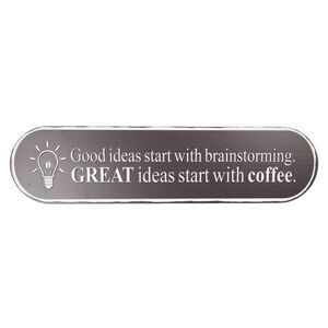 Větší kovová hnědo černá cedule Great Coffee- 51*1*13 cm 6Y3960 obraz