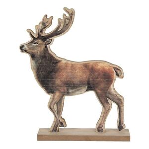Dřevěná dekorace Jelen na podstavci - 22*5*26 cm 6H1899 obraz