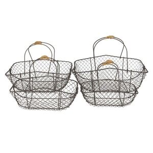 Set 4 drátěných košíků s uchy Filaire - 38*28*15*36 / 34*23*32 / 31*20*27 / 27*17*24 cm 6Y3775 obraz