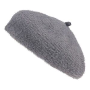 Šedý chlupatý dětský baret MLLLHA0012G obraz