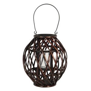 Hnědá závěsná dřevěná lucerna Eudo - Ø 26*30 cm 6RO0491 obraz