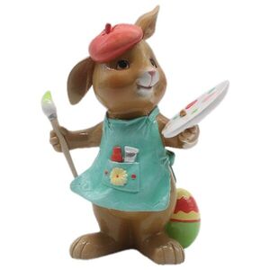 Dekorace králíka s malířskou paletou - 16*10*21 cm 6PR3135 obraz