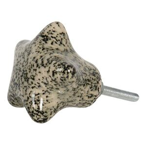 Krémovo-černá úchytka na nábytek ve tvaru hvězdy - 4*3*4 cm 64711 obraz