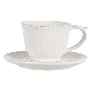 Krémový šálek s podšálkem Pure Line - Ø 15*8 cm / 0.12L PLKS obraz