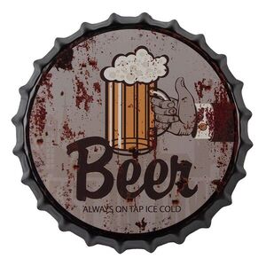 Nástěnná kulatá cedule Beer - Ø 33 cm 6Y4381 obraz