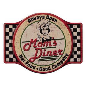 Nástěnná kovová cedule Mom´s diner - 35*45 cm 6Y4385 obraz