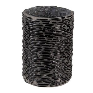 Černý skleněný svícen Black M - Ø 10*15 cm 6GL3150 obraz