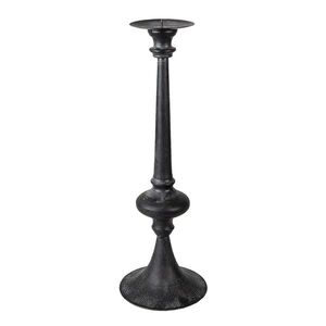 Kovový černý svícen s patinou Coretta - Ø 15*45 cm 6Y4468 obraz
